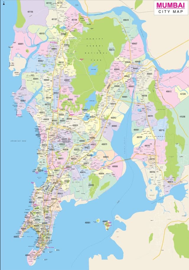 Mumbai - Mapa da cidade de Bombaim