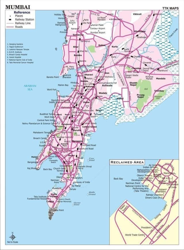 Mumbai - Mapa de transporte de Bombaim