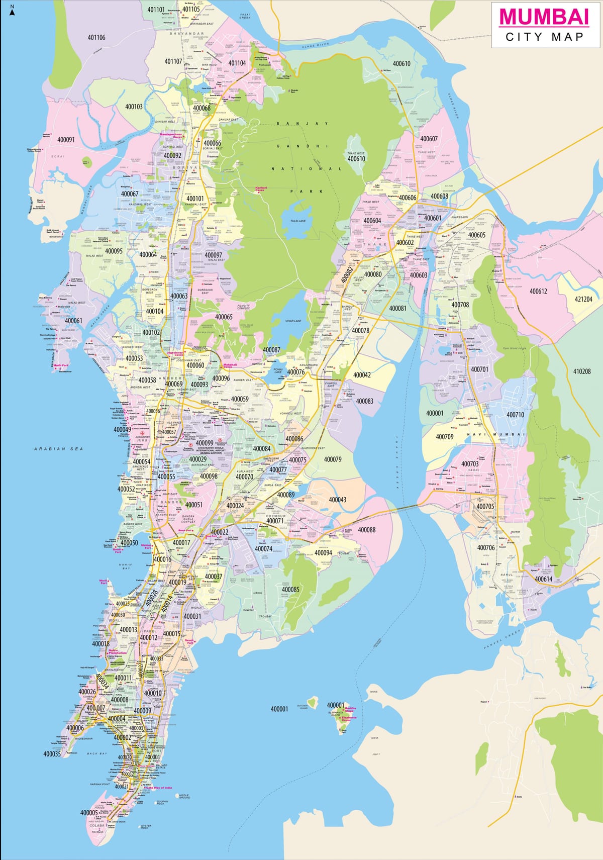 Mumbai - Mapa da cidade de Bombaim