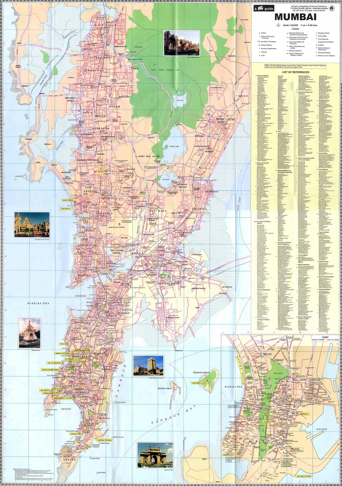 Mumbai - Mapa de estradas de Bombaim