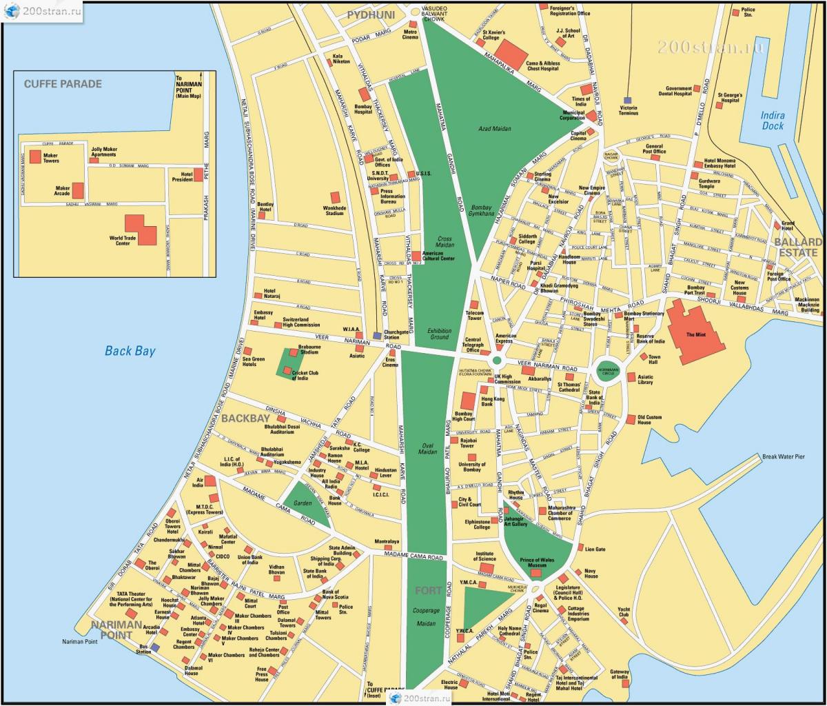 Mumbai - Mapa das ruas de Bombaim