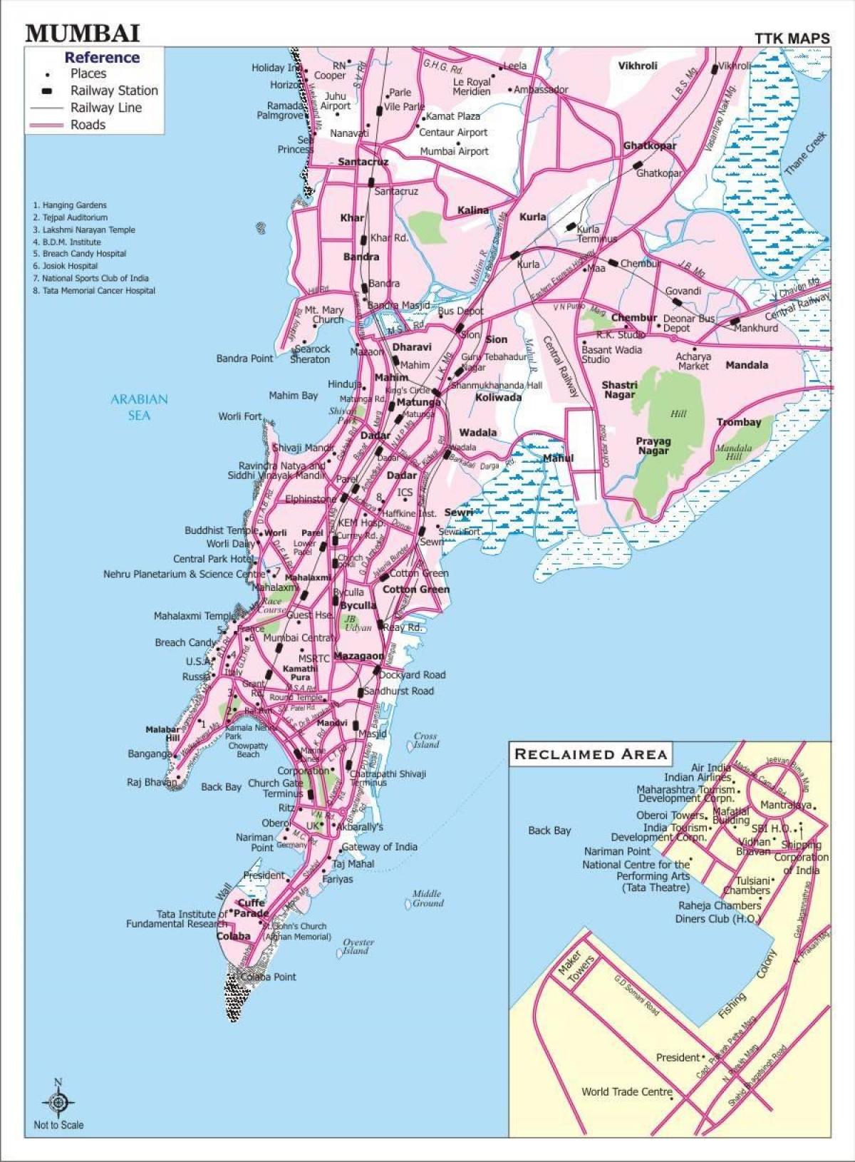 Mumbai - Mapa de transporte de Bombaim